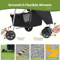 DUMOS 3 Wheels Pet Stroller for Small Dogs and Cats, Foldable – Essentials for Dogs - Black / 29.2"x17.7"x 39.4" - image 4