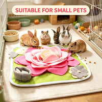 Rabbit Foraging Mat Snuffle Mat for Small Animals Bunny Puzzle Toys - Pink - image 4