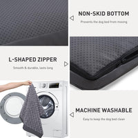 KSIIA Washable Dog Bed for Crate Waterproof for Medium Dogs - Grey / 23.0"L x 17.0"W x 3.0"Th - image 4