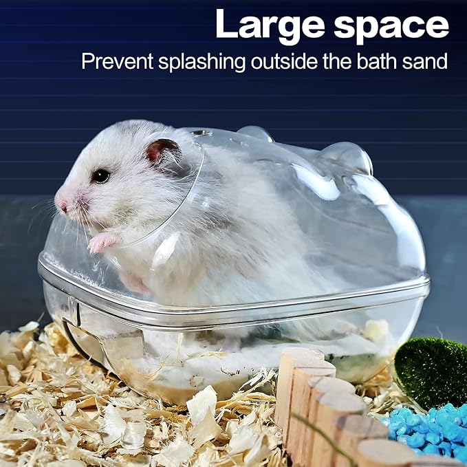 Hamster Bathtub,Hamster Bathroom,Small Animal Habitat Décor,Sand Bath Container Transparent Beds,Hamster Bed,Ice Bathtub,Sleep Pad Nest,Sand Bath Box for Small Pet Animals Cage Accessories（S）