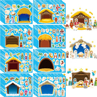 48PCS Halloween Make-a-face Stickers Halloween Characters Stickers - Nativity Scene
