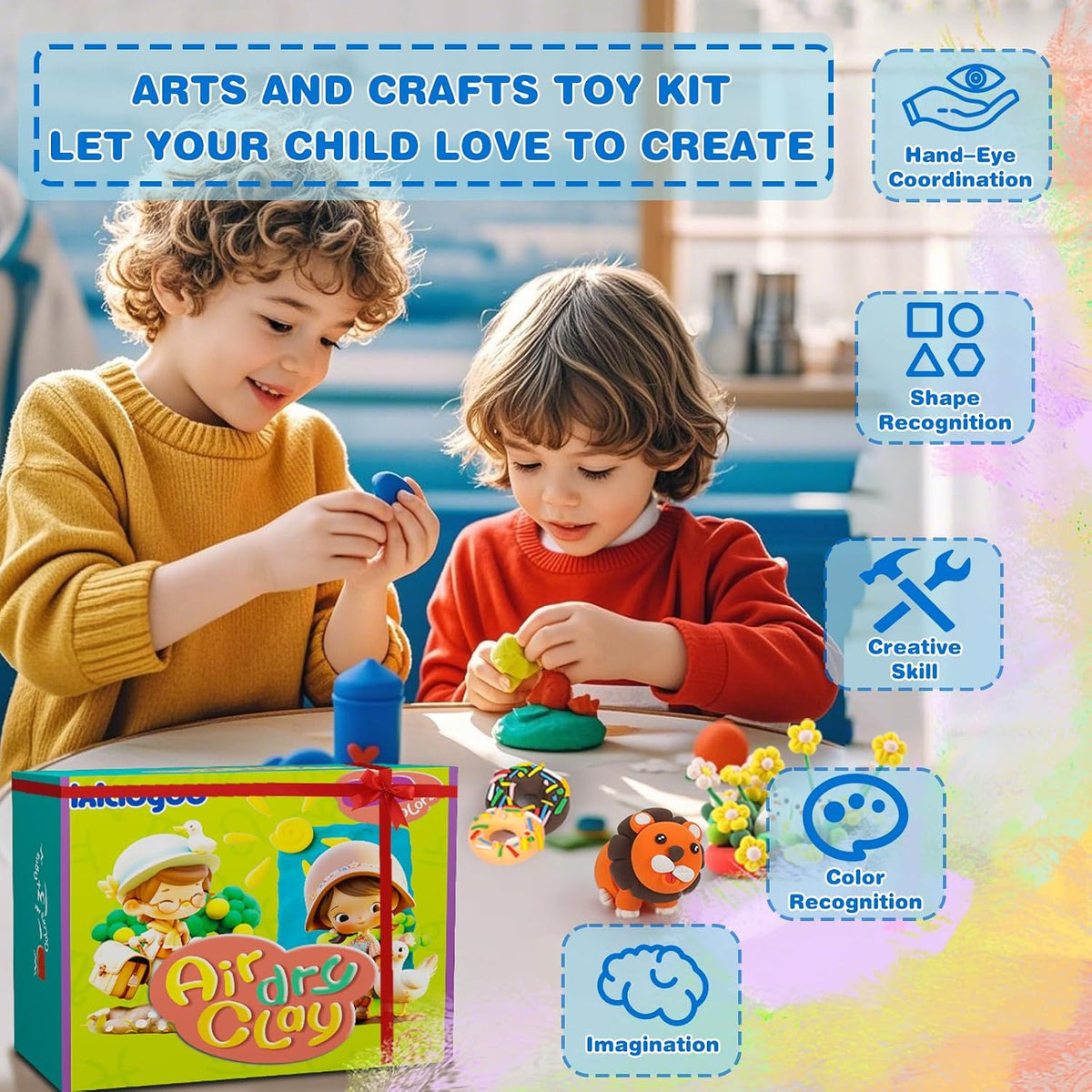 Ixiaoyoo Air Dry Clay, 30 Colors Foam Modeling Clay for School Projects – Fun for Kids & Family - 104 Colors - image 4