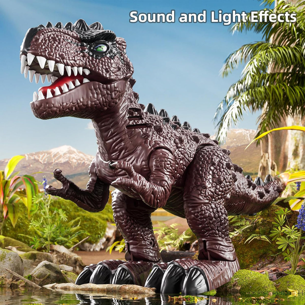TEMI Walking Dinosaur Toys for Kids 3-5，3 Pack Electrical Dinosaurs - image 3