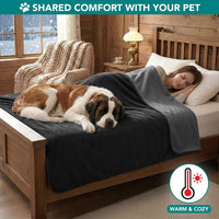 PetAmi Waterproof Dog Blanket, Leakproof Pee Proof Cat Blanket - Black/Gray / X-Large (60x80) - image 3