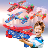 Fuwidvia 3 Pack Airplane Launcher Toys - Red&blue&orange