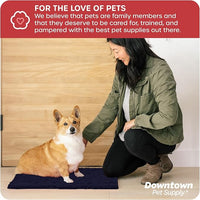 My Doggy Place Microfiber Dog Mat for Muddy Paws, 18" x 24" Navy Blue - Absorbent and Quick-Drying Dog Paw Cleaning Mat, Non-Slip Rubber Backed