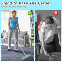 Carpet Rake for Pet Hair Removal Tool - 60‘’ / Blue - image 3