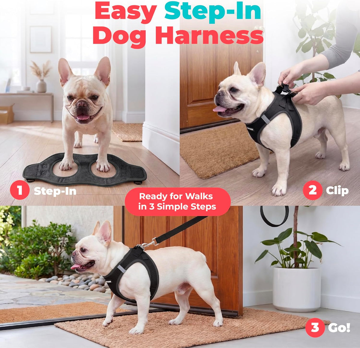 Voyager Step-in Air Dog Vest Harness - Black / L (Chest: 18 - 20.5") - image 2