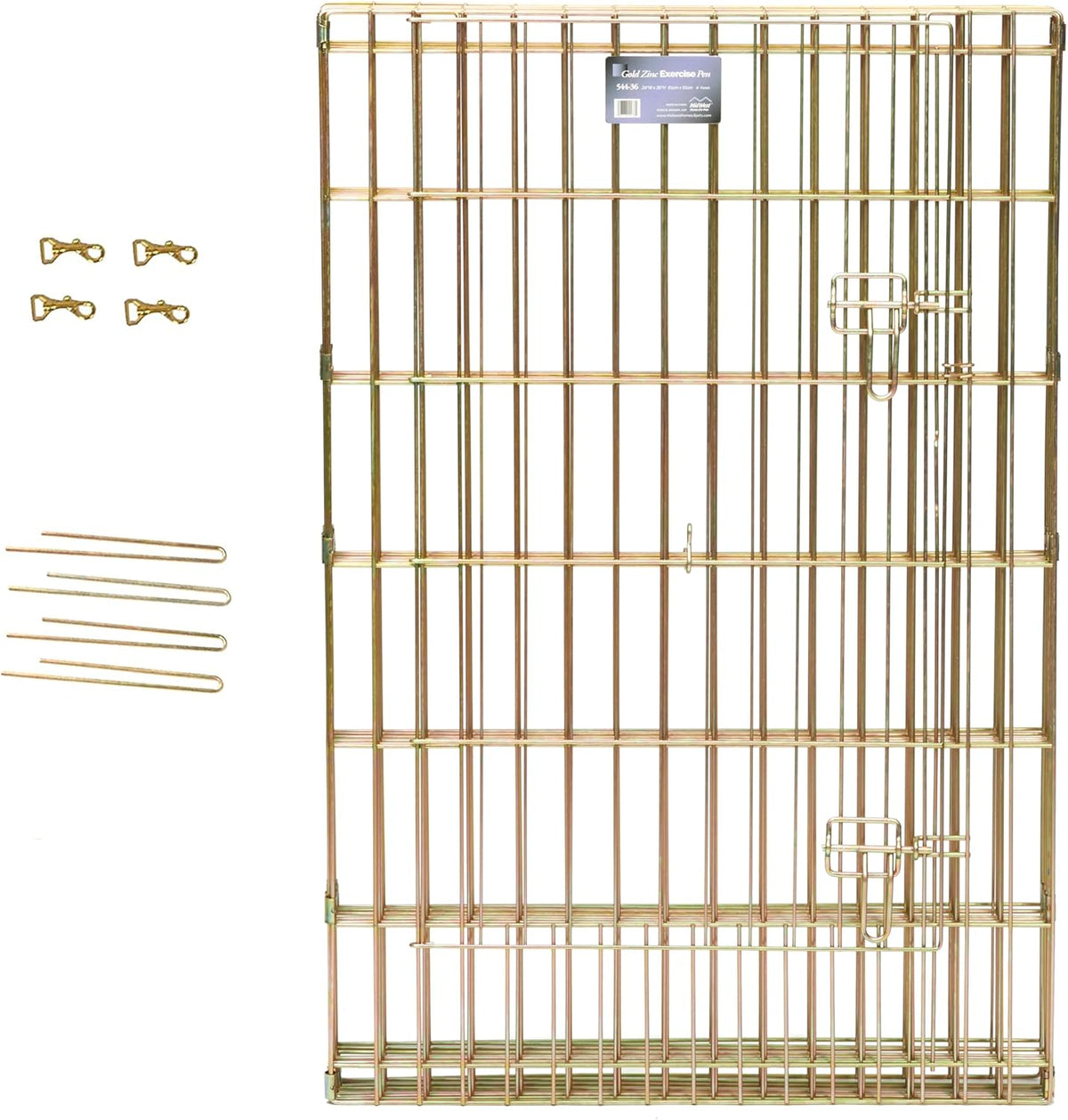 MidWest 30-Inch Exercise Pen, Single Door, 16 Sq Ft Play Area – Essentials for Dogs - Gold Zinc w/ Door / 24" H - image 3