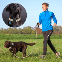 Ladoogo Reflective Dog Collar Padded with Soft Neoprene - Beige/White / Medium - image 4