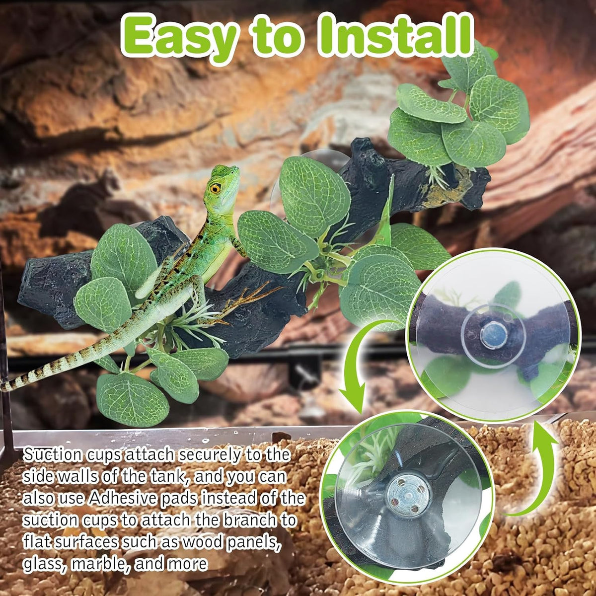 2 PCS Reptile Corner Branch - Green - image 4