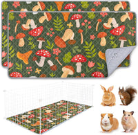Unicorn Catcher 2 Pack Washable Guinea Pig Cage Liner - Mushrooms / 47X24in