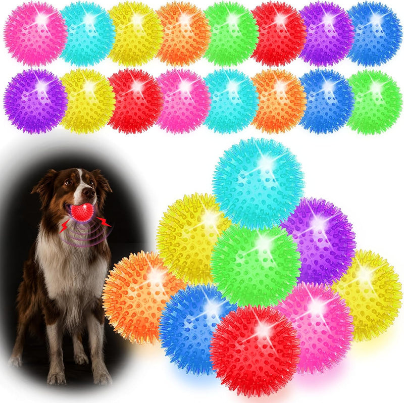 36 Pcs 2.5 in Squeaky Dog Toy Balls Spiky Dog Balls Chew Toy - 2.5in / LED – 24 Pcs