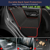 Dog Car Seat Cover for Back Seat, Dog Hammock for Car, SUV - Red / Standard 54"W- Sedans & Compact SUVs - image 2