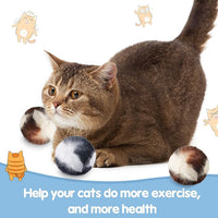 Skylety 8 Pieces Cat Pom Poms Ball with Catnip Soft Cat Balls Toy Large Plush Fuzzy Artificial Balls Faux Fur Patch Puff 2 Inches for Kitten Pet Interactive Chasing Playing Exercising Indoor