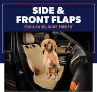 Active Pets Dog Car Seat Cover, Waterproof Front Seat Protector for SUV Truck Sedan, Pet Safety Travel Comfort System with Universal Fit, Beige