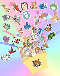 100 Pcs Animal Stickers for Kids, Cute Water Bottle Stickers - 100 Pcs - image 4