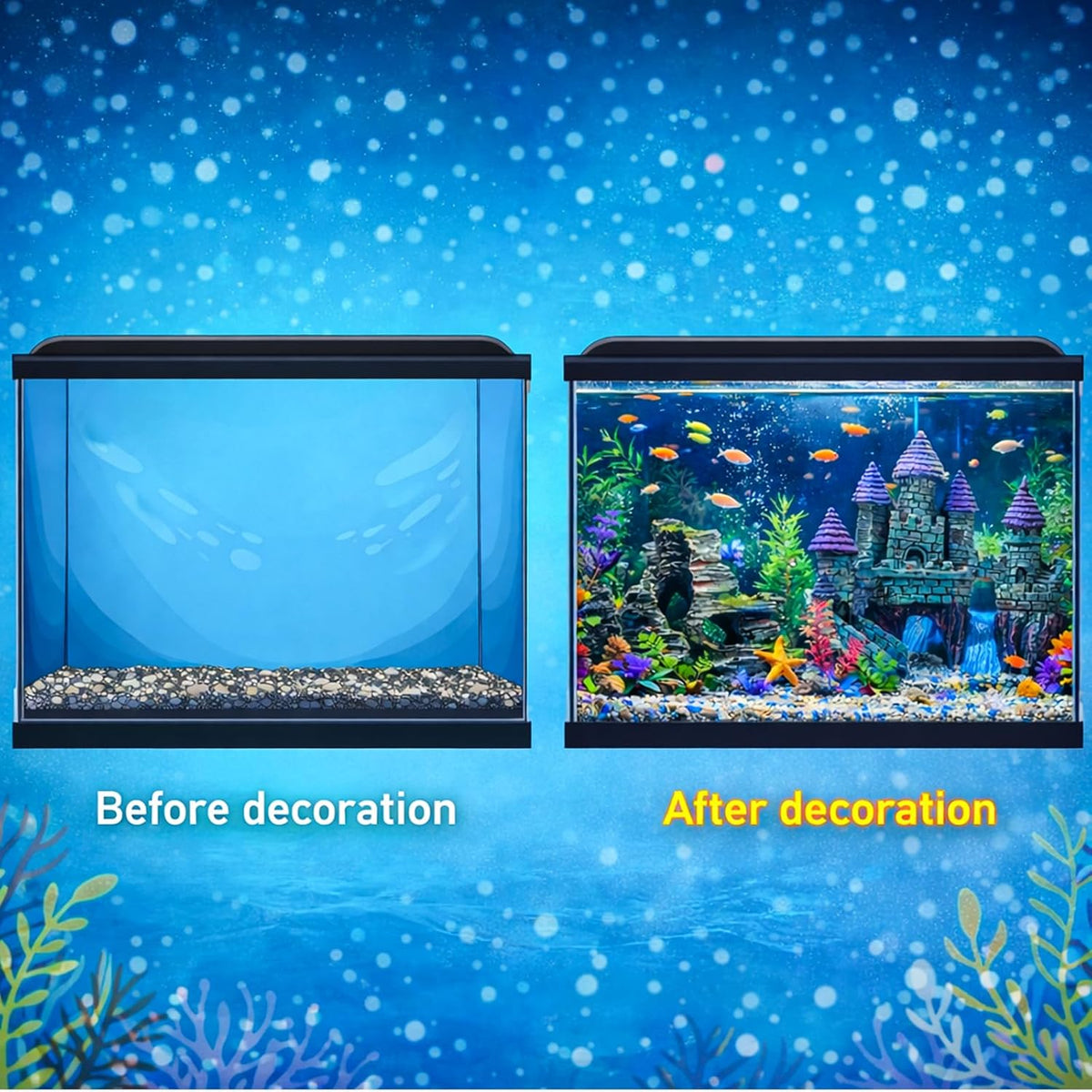 13 Pieces Aquarium Decorations Kit - image 4
