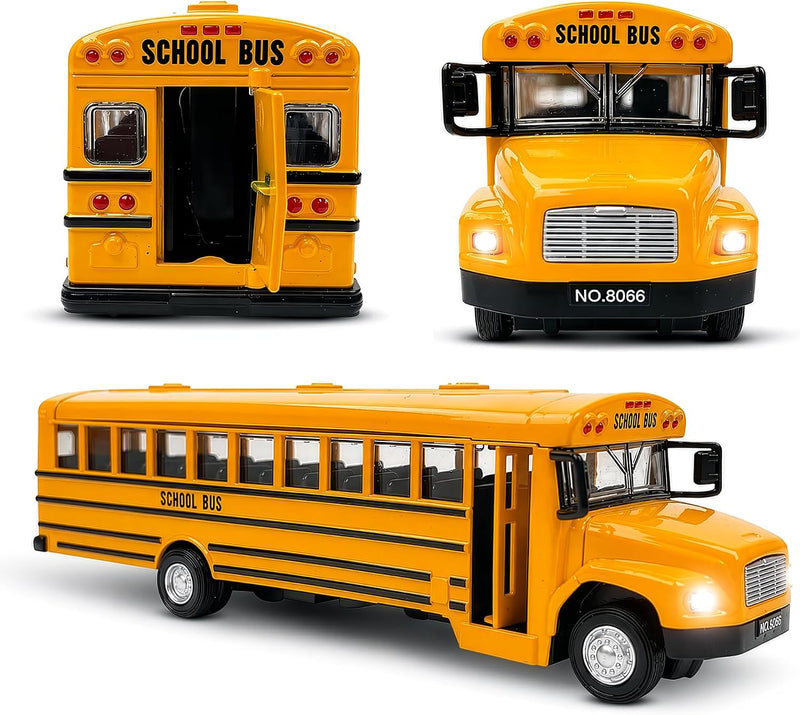Diecast Yellow School Bus Model Toy