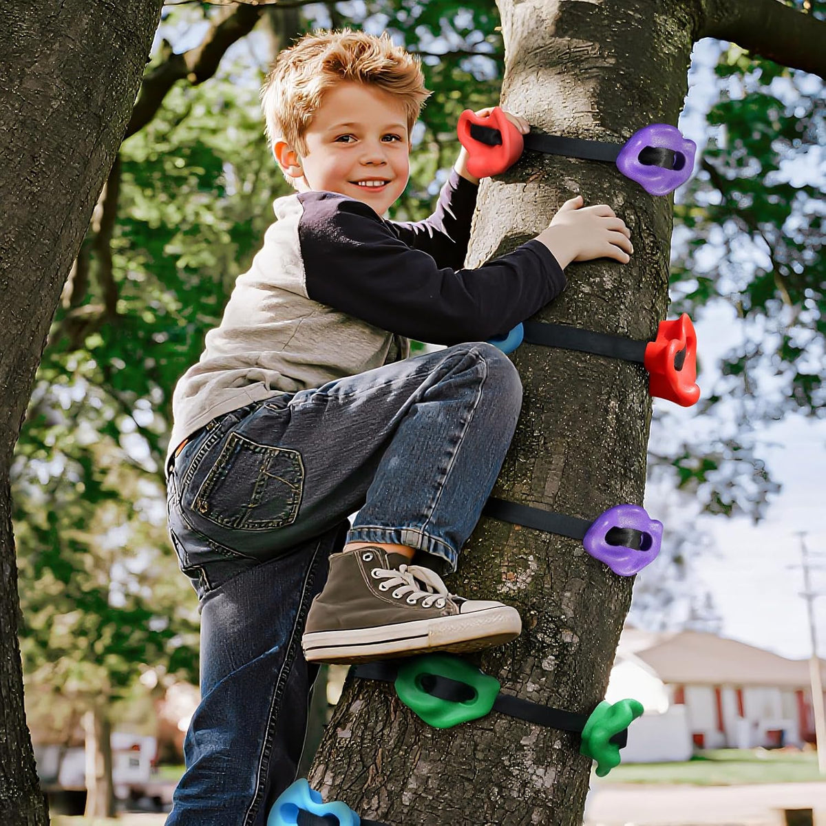TOPNEW 12 Ninja Tree Climbing Holds for Kids Climber - 20 Pcs Multicolor Color 2 - image 3