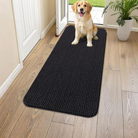 Smiry Dog Door Mat for Muddy Paws 30x20 - 47"X24" / Black