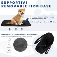 Lightweight Dog Purse Carrier for Small Dogs Under 15 lbs, Puffy Quilted Pet Carrier Tote for Puppies with Safety Leash Clip, Women's Hands-Free Dog Carrier Bag for Travel/Shopping (Black)