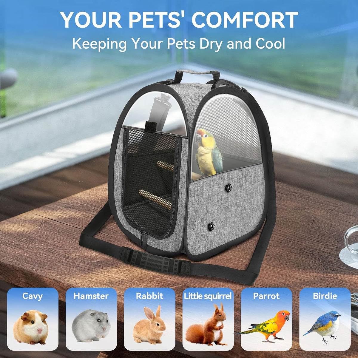 Akinerri Birds Travel Carrier, Small Bird Travel Bag - image 2