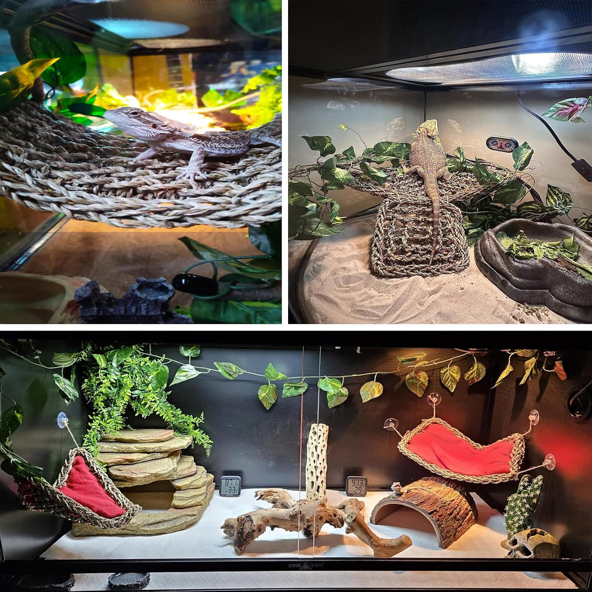 Reptile Hammock, Large Lizard Lounger - 【▲+■+▄+Green】 - image 2
