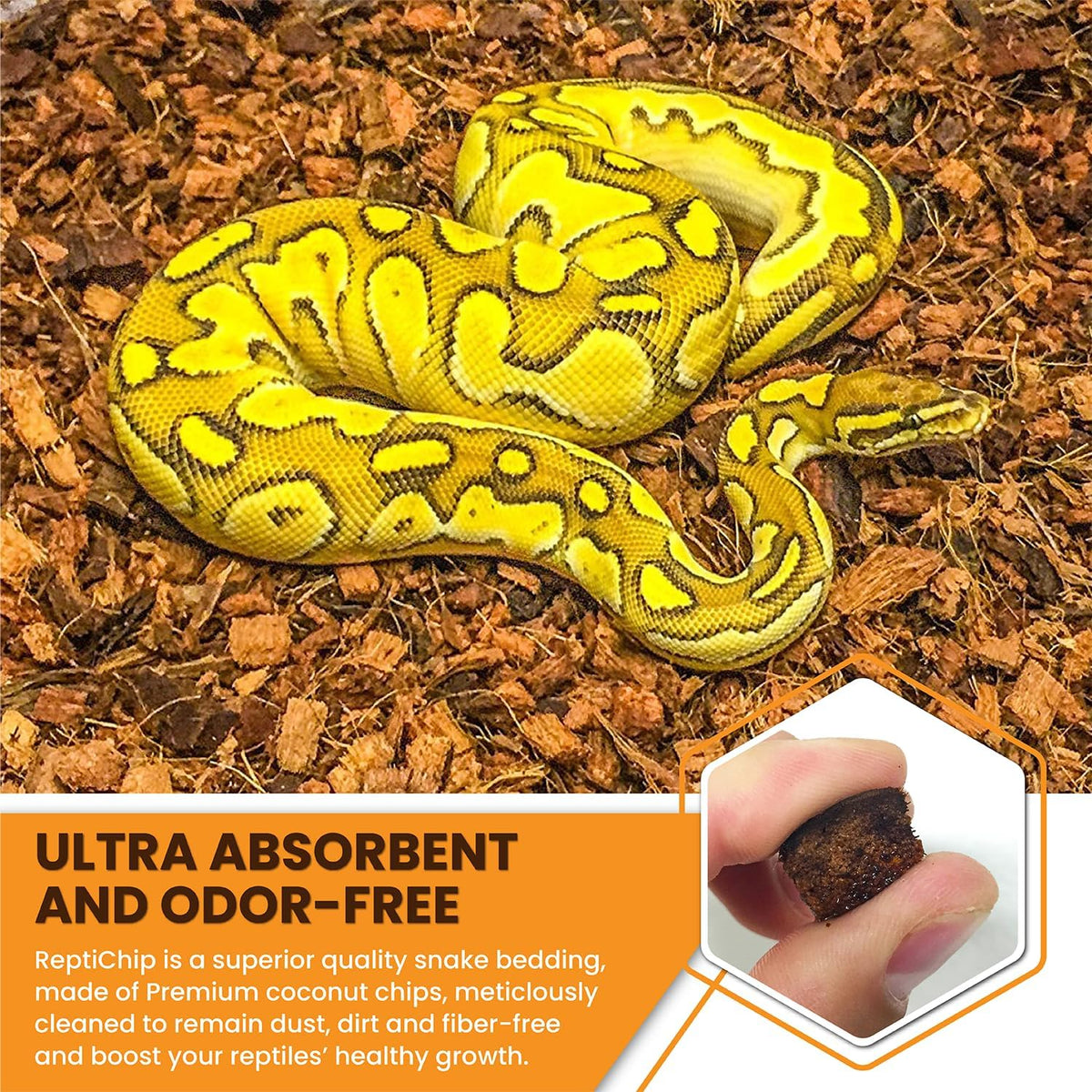 ReptiChip Reptile Substrate Coconut Chip Bedding 72 Quart Compressed - 1 Breeder Block - image 4