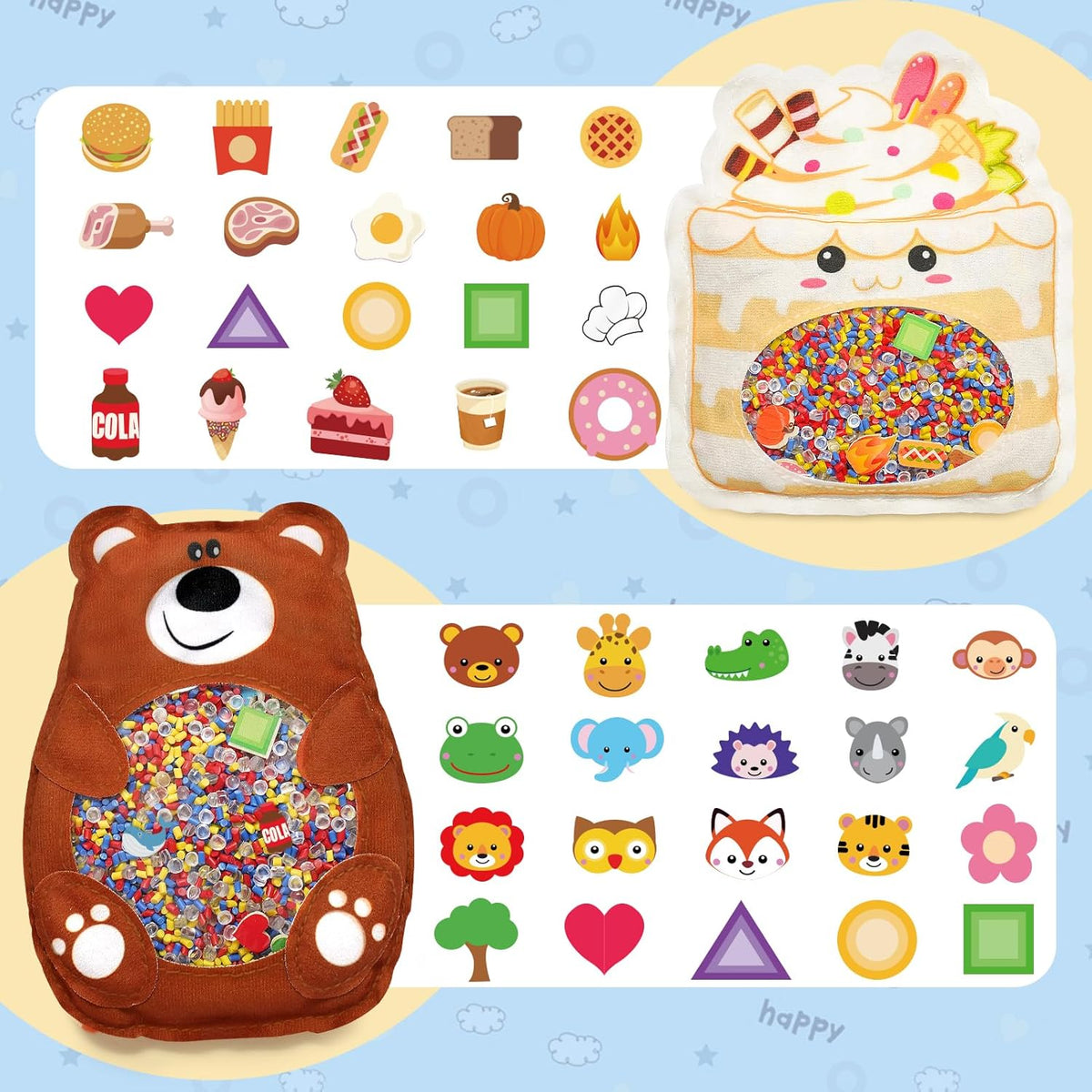 Joyreal seek and find busy bags shaped like a bear, ice cream and crab - view 5