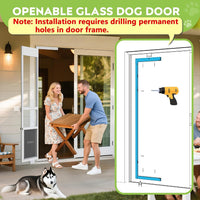 Large Dog Door for Sliding Glass Door - 96" Sliding Door / Xlarge - 3 Flap - image 3