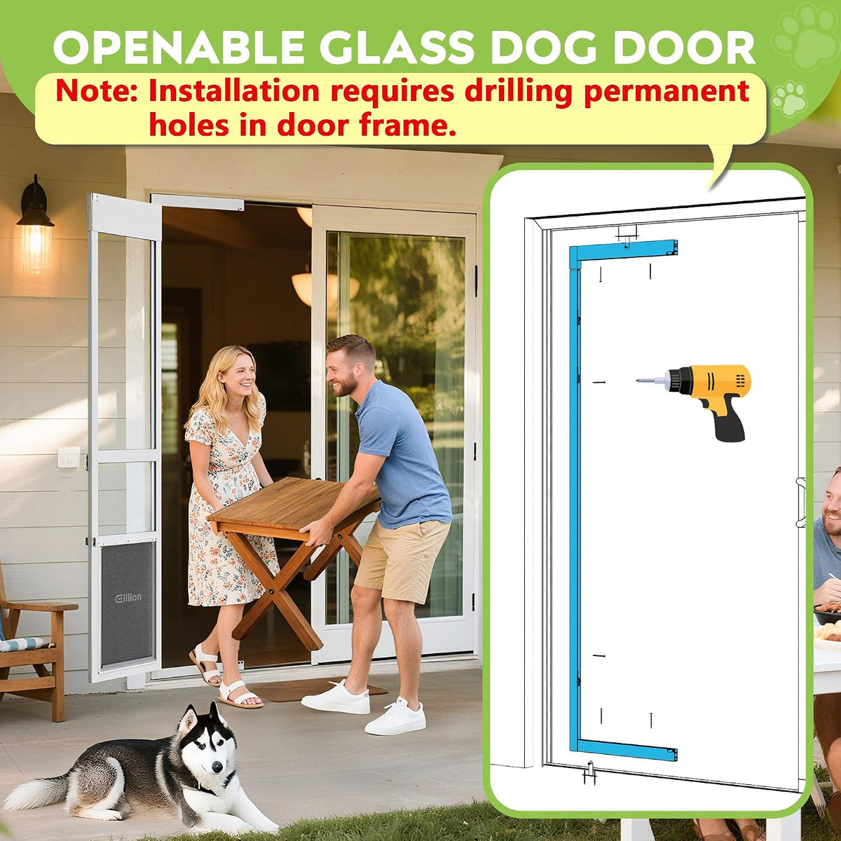 Large Dog Door for Sliding Glass Door - 96" Sliding Door / Xlarge - 3 Flap - image 3