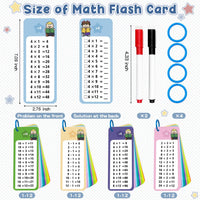 Anemeeoke 1-12 multiplication flash cards with dry erase markers and binder ring - view 10