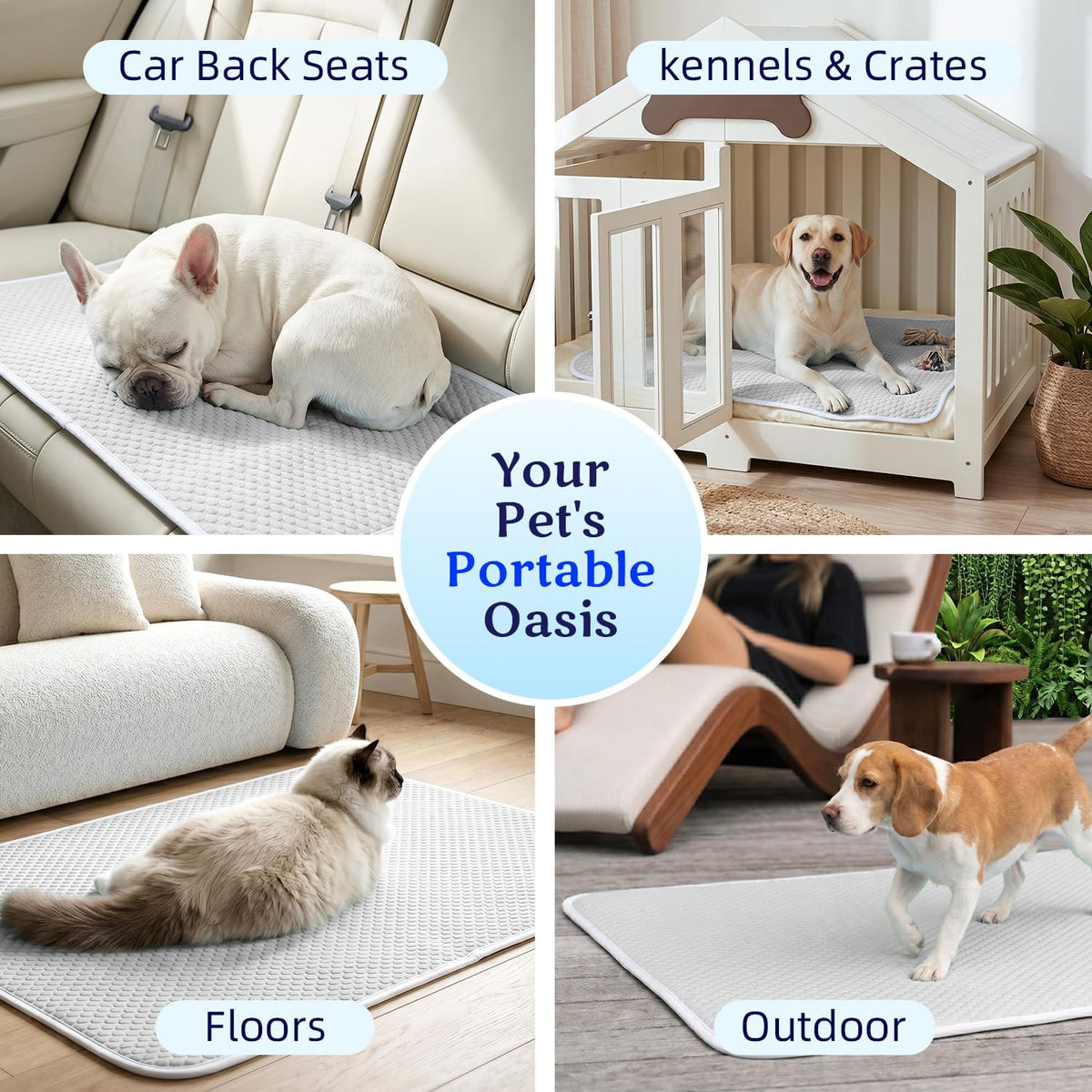Mora Pets Dog Cooling Mat Instant Pet Cooling Pad Bed for Large Dogs - Grey / 28-Inch (Small) - image 4