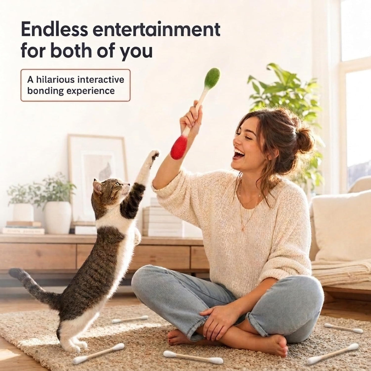 Glaciart One XXL Swabs Cat Toys with Catnip, 2 Pk - Mixed Swabs / Regular - image 3