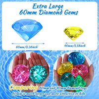 MARFOREVER Extra Large Diving Gem Pool Toys 60MM Extra Big Colorful - Huge Boho Gems - image 2