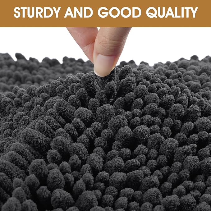 IM HOME 48" x 38" Dark Grey Dog Door Mats for Muddy Paws, Chenille Absorbent Dog Mat, Non Slip Heavy Mud Mat for Dogs, Soft Pet Bed Mat for Entryway, Mud Paws, Inside Floor