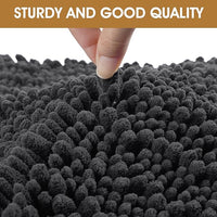 IM HOME Extra Large 60" x 36" Dark Grey Dog Door Mats for Muddy Paws, Chenille Absorbent Dog Mat, Non Slip Heavy Mud Mat for Dogs, Soft Pet Bed Mat for Entryway, Mud Paws, Inside Floor