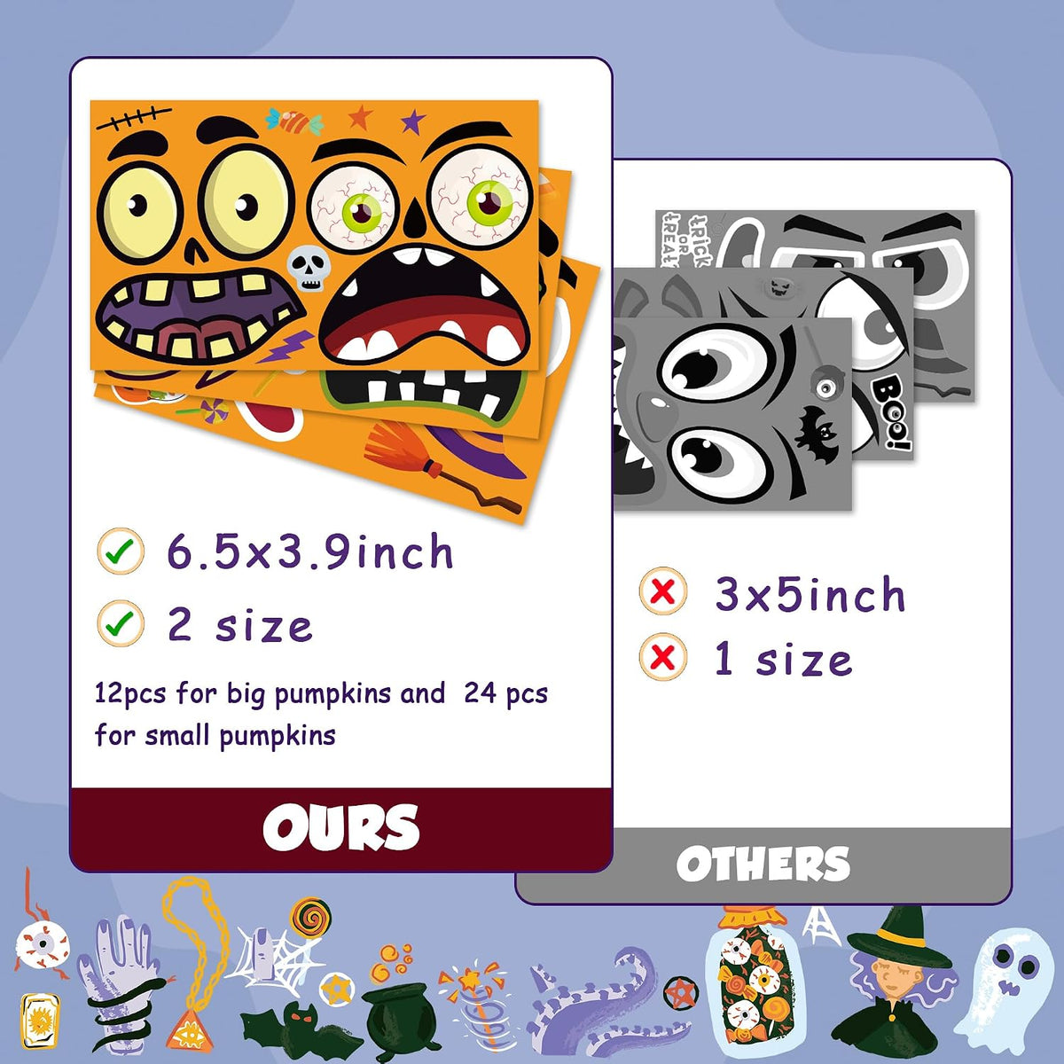 36 Sheets Stickers for Kids, Cute Stickers Pack for Scrapbook - Halloween - image 4