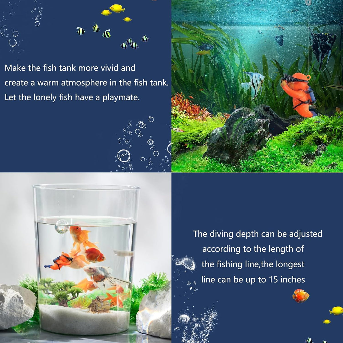 onesimcr Floating Fish Tank Decorations, Aquarium Decorations - Orange - image 4
