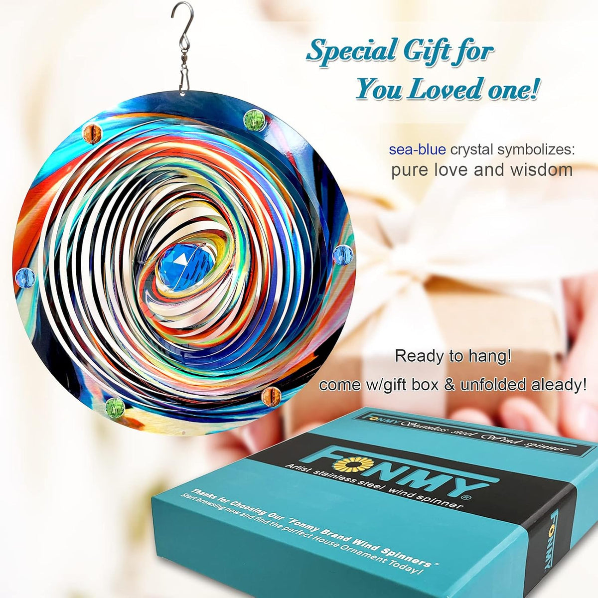 FONMY Wind Spinner Mandala Starry Sky 12 inch 3D Stainless Steel - 12inch / Mgb07 - image 2