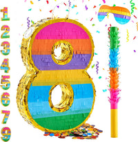 Rainbow Number 5 Pinata for 5th Birthday Party Decorations - 8