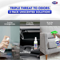 ZORBX Unscented Odor Eliminator for Strong Odor 16 Oz + 7.5 Oz + 2 Oz - Used in Hospitals & Healthcare Facilities - Advanced Formula, Fast-Acting Odor Remover Spray for Dog, Cat, House & Carpet
