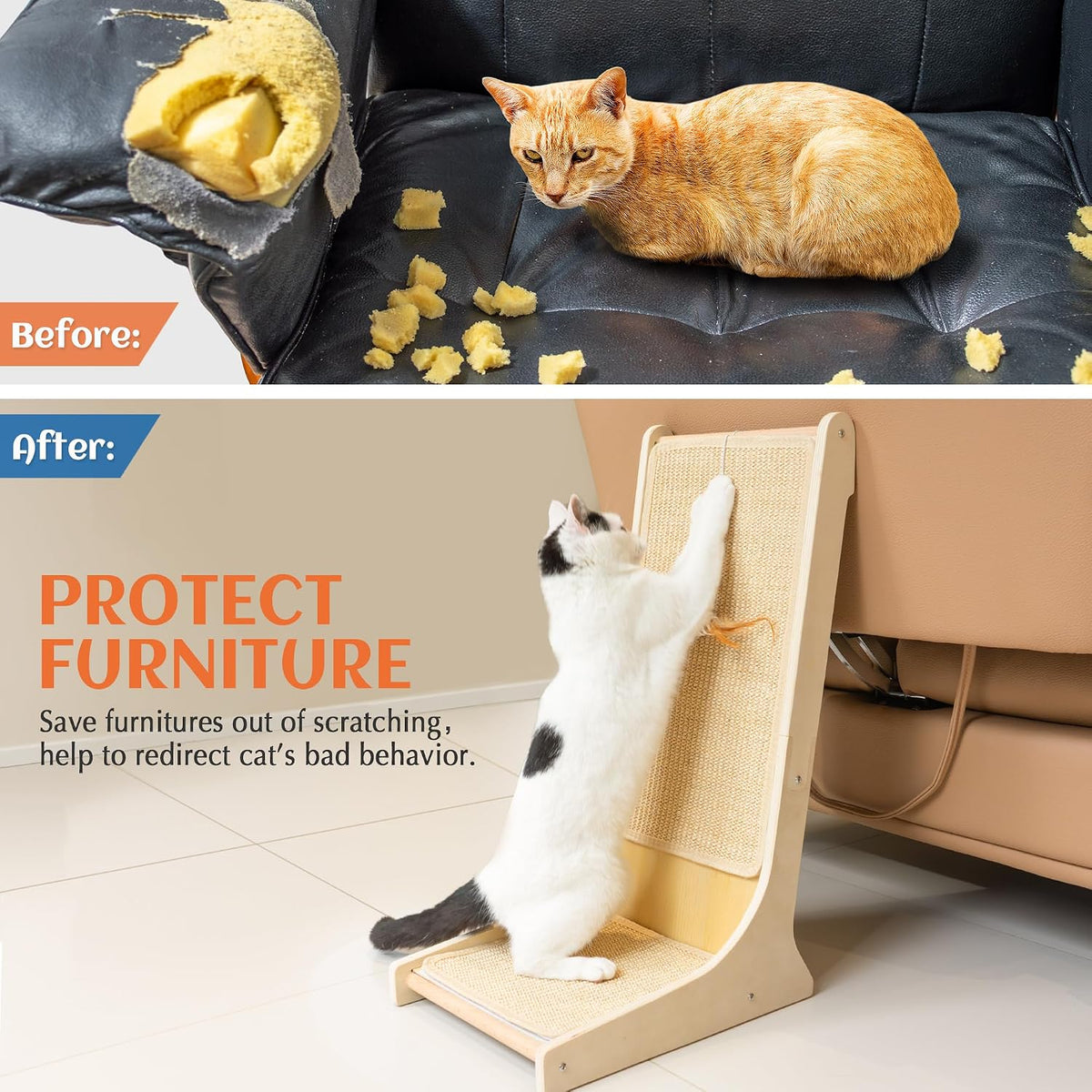 PETKARAY Couch Corner Cat Scratcher - 105° / Large - image 4