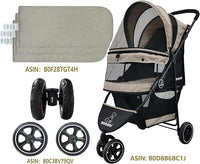 ROODO Pet Stroller Inner Pad for Exclusive Use,Original,Replaceable,Easy to Clean,Set of 3 pc(Khaki)