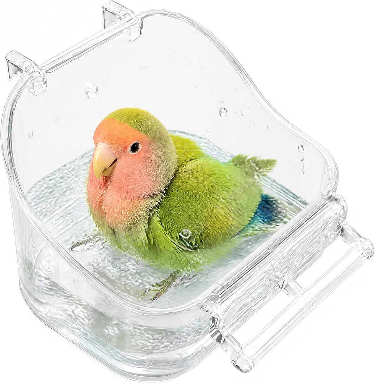 YJJKJ Pet Bird Bath Box, Bird Caged Parrot Bathing Tub – Essentials for Birds - Transparent