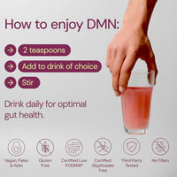 DMN (Daily Microbiome Nutrition), 6 Oz, Plant-Based Fiber Powder with 3 Different Prebiotics, Helps Digestive & Gut Health, Low FODMAP Supplement, Vegan, Wild Berry Flavor, 30 Servings