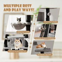SHA CERLIN 68 Inches Multi-Level Large Cat Tree for Large Kitties/Big - 68in / Black & Grey - image 3
