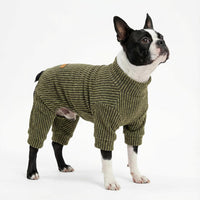 Fitwarm Turtleneck Raglan Dog Pajamas - Large / Olive Green - image 3