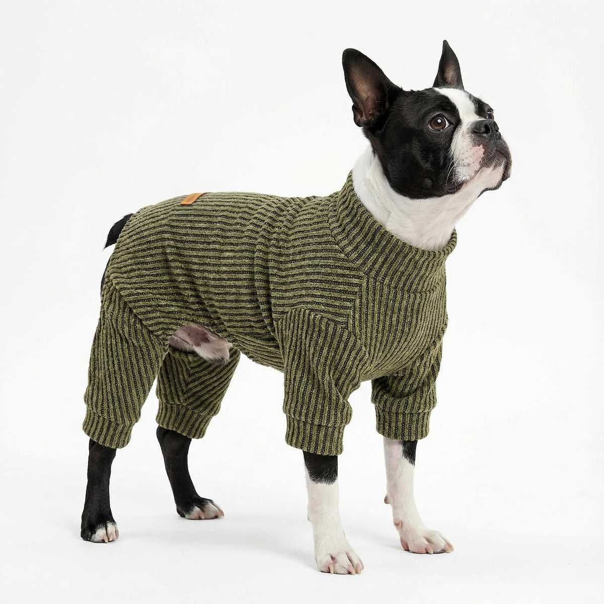 Fitwarm Turtleneck Raglan Dog Pajamas - Large / Olive Green - image 3